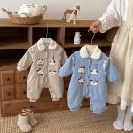 [66-90cm]コーデュロイ 犬 刺繍 カバーオール - Image 9