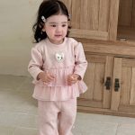 [73-100cm] ピンク 裏起毛 スイート セットアップ - Image 11