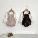 [66-100cm] ドット サロペット ロンパース or 花柄インナー シャツ - Image 21