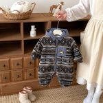 [66-90cm]レトロ フード 裏起毛 カバーオール - Image 13