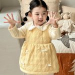 [73-100cm] キルティング 蝶結び ジャンパースカート