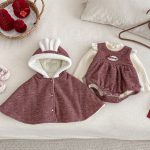 [66-90cm] ハート 刺繍 あったか ロンパース - Image 3