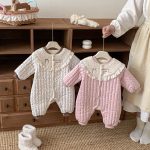 [66-90cm] フード付き 花柄 カバーオール - Image 5