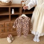 [66-120cm]レオパード ニット カバーオールorセーター - Image 5