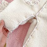 [66-90cm] 小花柄 うさぎ耳 フード付き カバーオール - Image 8