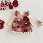 [73-120cm] 千鳥格 ハート ワンピース - Image 7