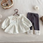 [73-100cm] フリル襟 裏起毛 ジャケット - Image 4