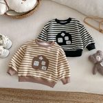 [73-120cm] 厚手 ボーダー スウェット - Image 5