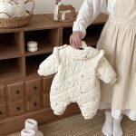 [66-90cm] 刺繍入り 中綿 カバーオール - Image 8