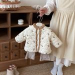 [73-120cm] リボン 中綿 キルティング コート - Image 8