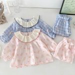 [73-100cm]フリル襟 カートゥーン プリント ルームウェア セットアップ - Image 8