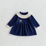 [73-110cm]小花 刺繍 ニット ワンピース - Image 7