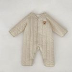 [66-90cm] クマ刺繍キルトカバーオール - Image 11