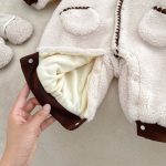 [66-90cm] 耳付き裏起毛 フードカバーオール - Image 11