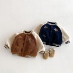 [73-120cm] 韓国風 配色 裏起毛 ブルゾン - Image 5