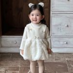 [73-110cm] 韓国風 蝶結び ジャンパースカート - Image 9