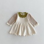 [73-110cm]コントラストカラー ニット ワンピース - Image 6