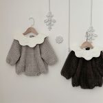 [73-100cm]暖かい フリル襟 ロンパース - Image 2