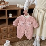 [66-90cm] シャネル風 裏起毛 カバーオール - Image 12