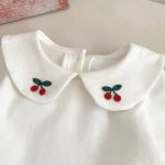 [73-120cm]学院風 チェック ワンピース or さくらんぼ 刺繍襟 Tシャツ - Image 6