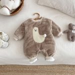 [66-90cm]ポンポン キルティング 裏起毛 カバーオール - Image 2