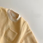 [66-90cm]ロンパース ボーダー柄 裏起毛 肌触り良い - Image 4