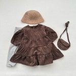 [80-130cm] INS映え レトロ コーデュロイ ワンピース - Image 9