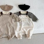 [66-90cm]サロペット 無地 ポケット付き 定番 シンプル - Image 4