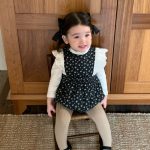 [66-130cm] 韓国風 小花柄 中綿 ロンパース ワンピース - Image 8