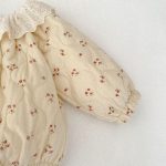 [66-90cm] レースカラー パッド プリント ロンパース - Image 6