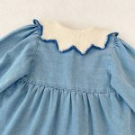 [73-110cm]ニット襟 デニム ワンピース - Image 7