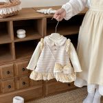 [73-120cm] ツイード風 お姫様 ワンピース&リボンアクセ - Image 5