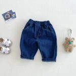 [73-120cm]笑顔柄 デニムパンツ