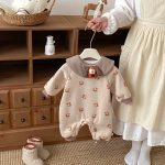 [66-90cm]犬柄 ボーダー 裏起毛 カバーオール - Image 17