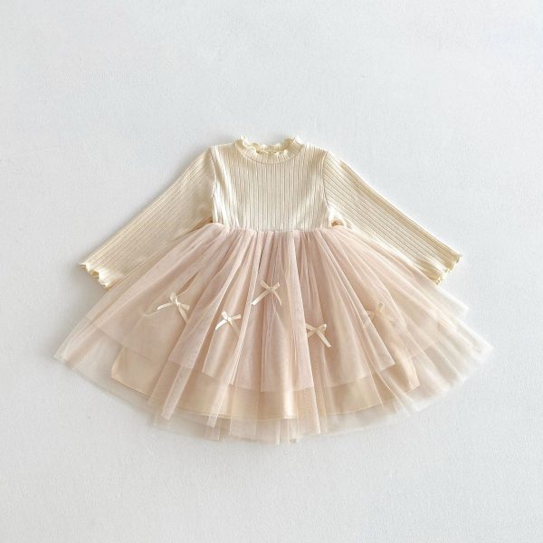 [90-130cm]リボン付き ワンピース