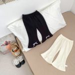 [73-120cm]蝶結び セミ フレアパンツ - Image 8