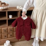 [66-90cm] シャネル風 裏起毛 カバーオール - Image 4