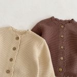 [66-100cm]裾ウェーブ 無地 ニット カーディガン - Image 10