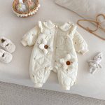 [66-90cm] 刺繍入り 中綿 カバーオール - Image 6