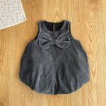 [73-100cm] ヘップバーン風ドレスワンピ&ニットインナー 2点セット - Image 12