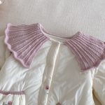 [66-90cm] 小花柄 キルティング ニット襟 あったか カバーオール - Image 11