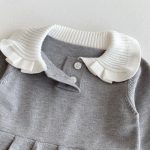 [73-110cm]韓国風 ニット プリーツワンピース - Image 12