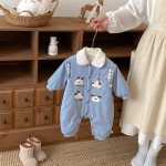 [66-90cm]コーデュロイ 犬 刺繍 カバーオール - Image 7