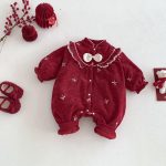 [66-90cm] 蝶結び 刺繍 あったか カバーオール - Image 8