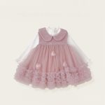 [80-140cm] 立体ハートチュールワンピース&ニットセーター - Image 4