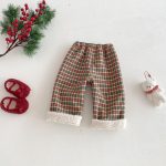 [73-120cm] 韓国風 チェック あったか パンツ - Image 3