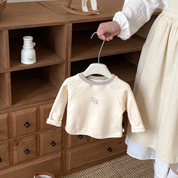 [73-120cm] おうち 刺繍 裏起毛 スウェット