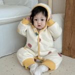 [66-100cm] カラードット あったか カバーオール - Image 3