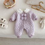 [66-90cm]韓国風 小花柄 キルティング カバーオール - Image 4