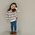 [90-140cm] ボーダー セーター - Image 4